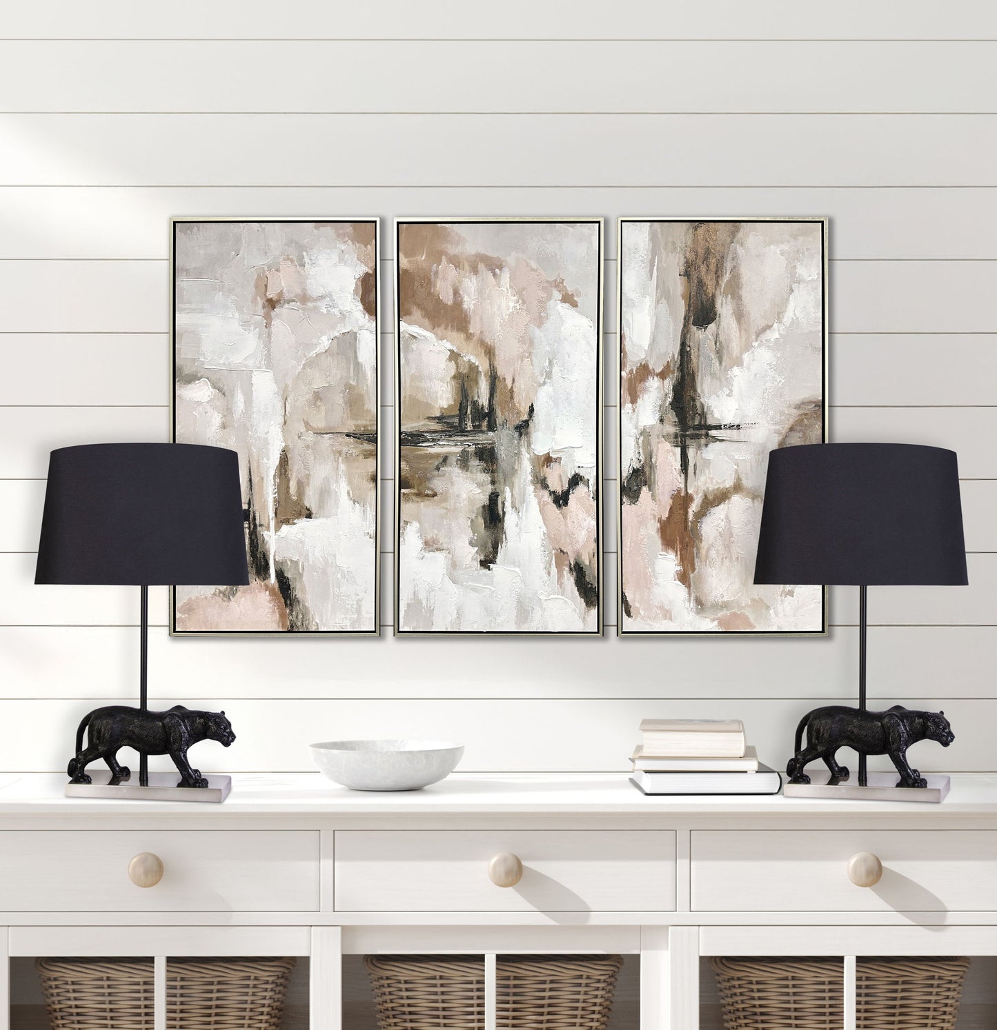 "Panther Noir" Resin Table Lamp (Set of 2) - Black Resin/Pn On Metal