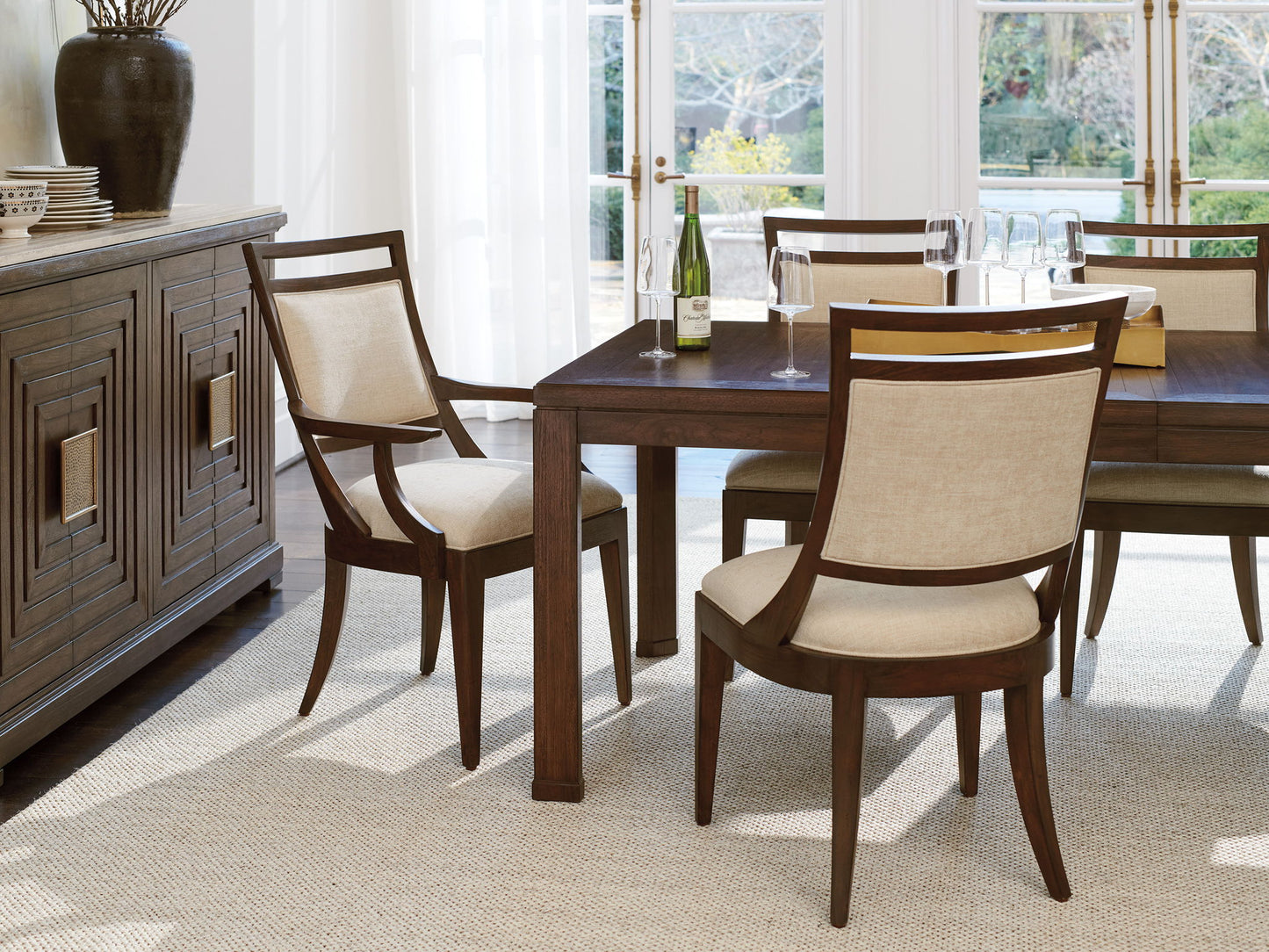 Silverado - Fabric Driscoll Arm Chair - Dark Brown