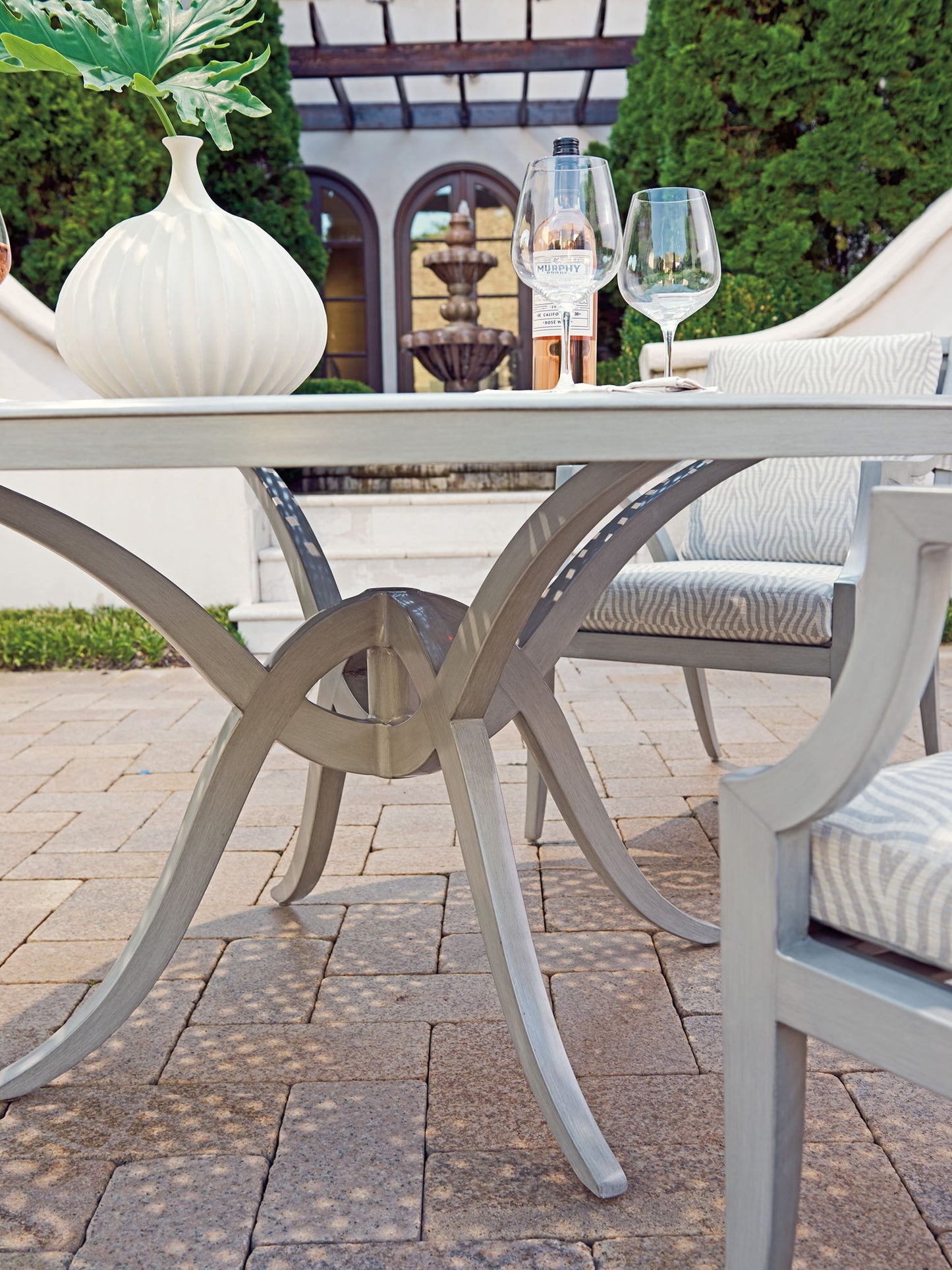 Silver Sands - Round Dining Table - Pearl Silver