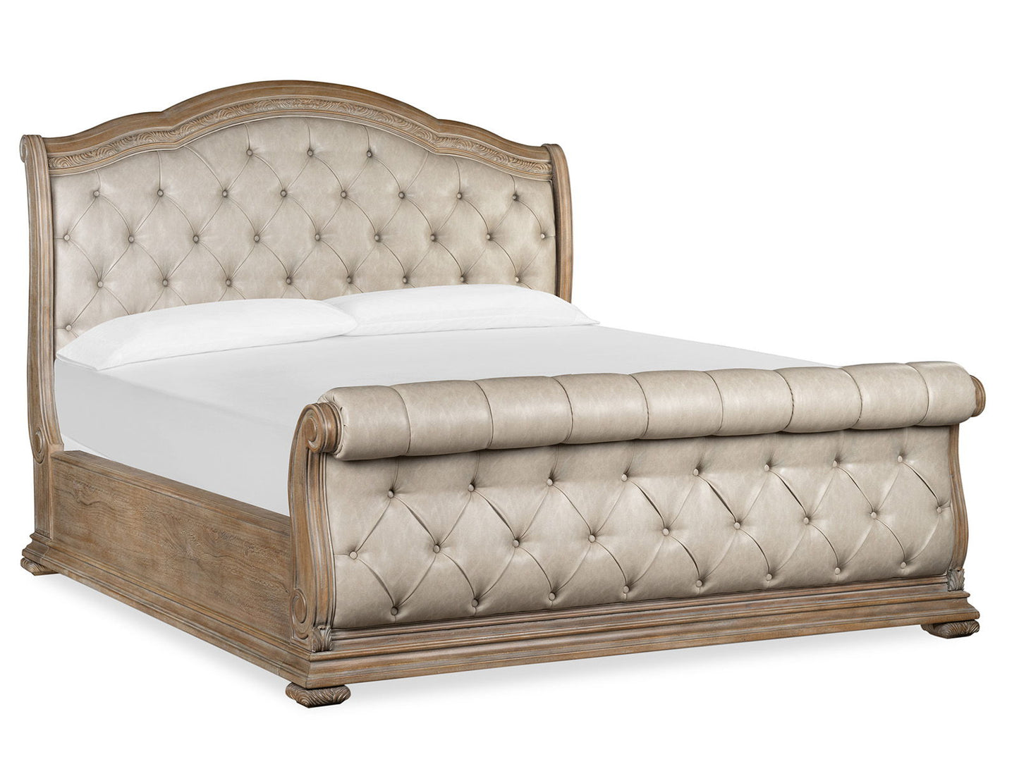 Marisol - Queen Sleigh Upholstered Footboard - Fawn