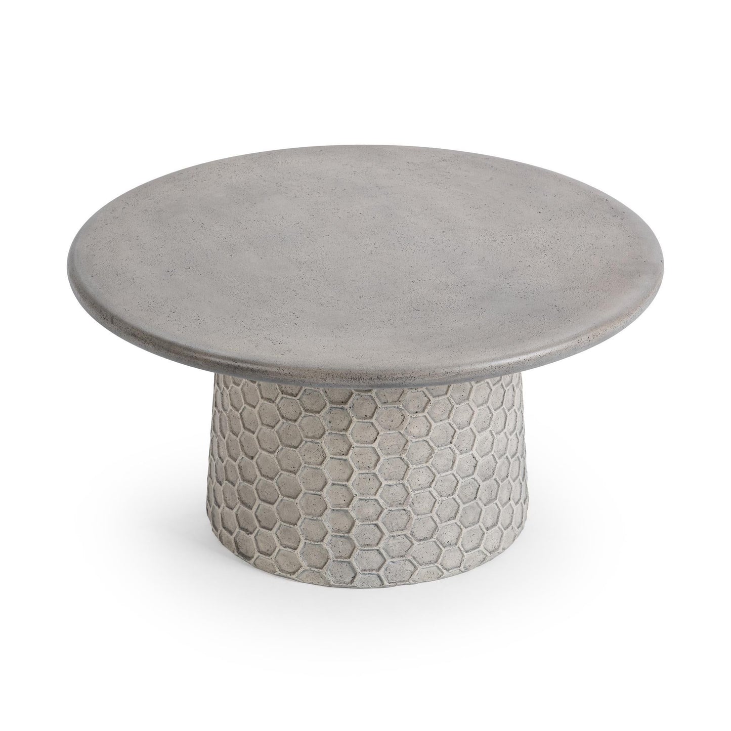 Delaine - Outdoor Round Coffee Table - Light Gray