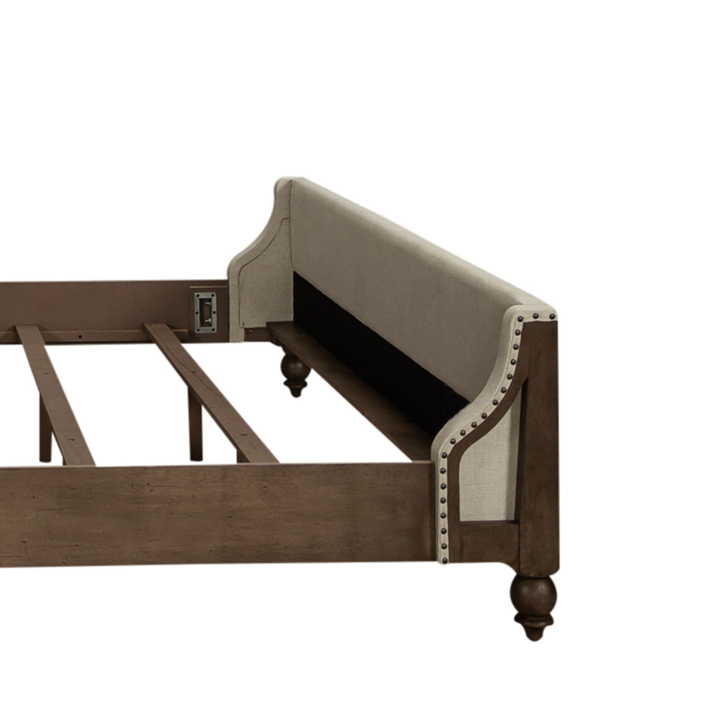 Americana Farmhouse - King Upholstered Shelter Footboard - Dusty Taupe