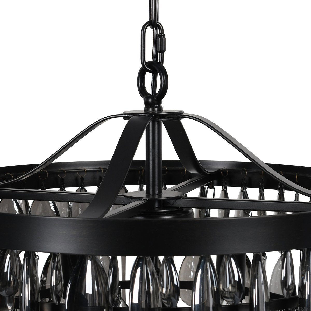 Renata - Glass Round Chandelier - Black