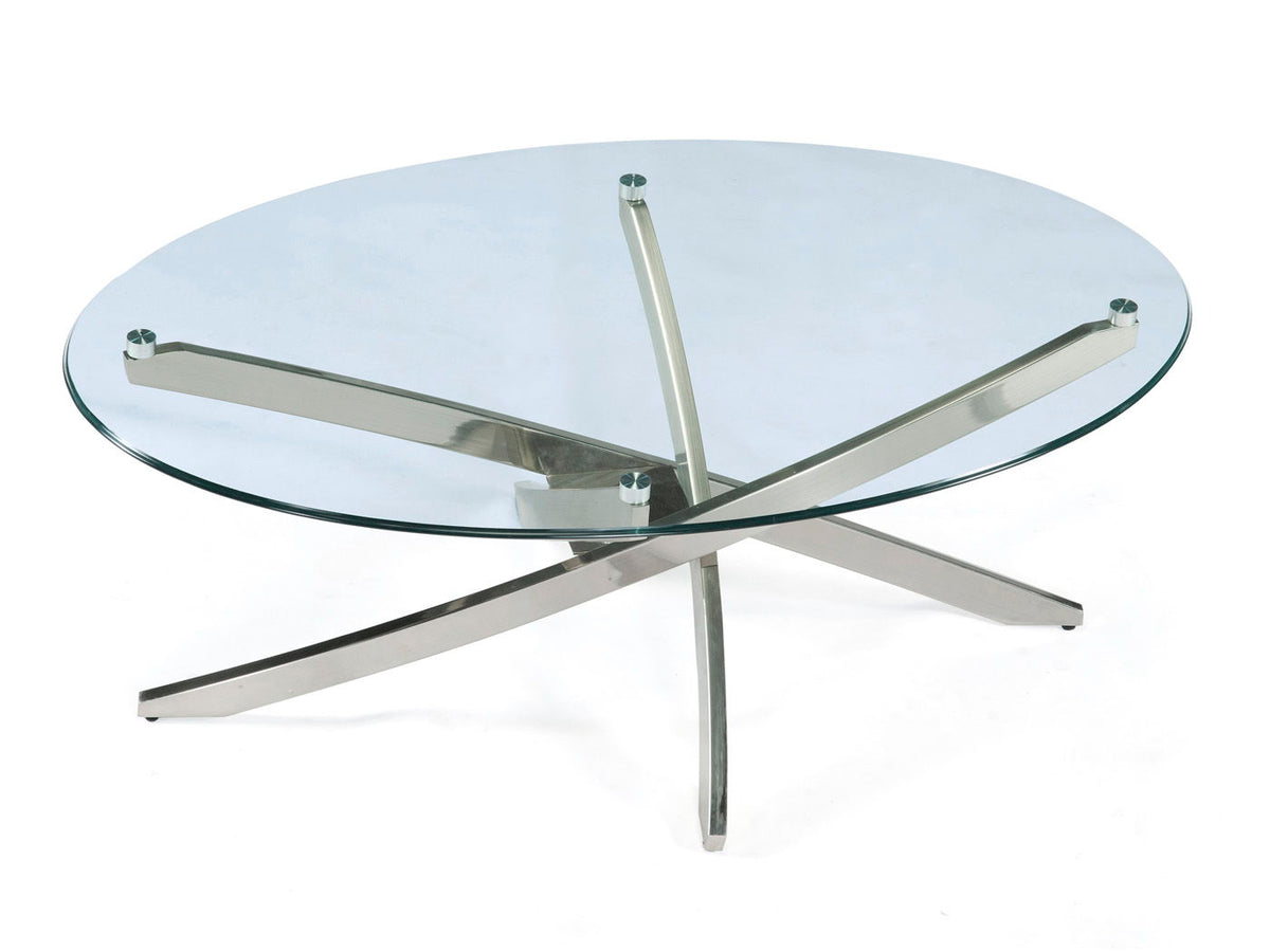 Zila - Oval Cocktail Table Top - Brushed Nickel