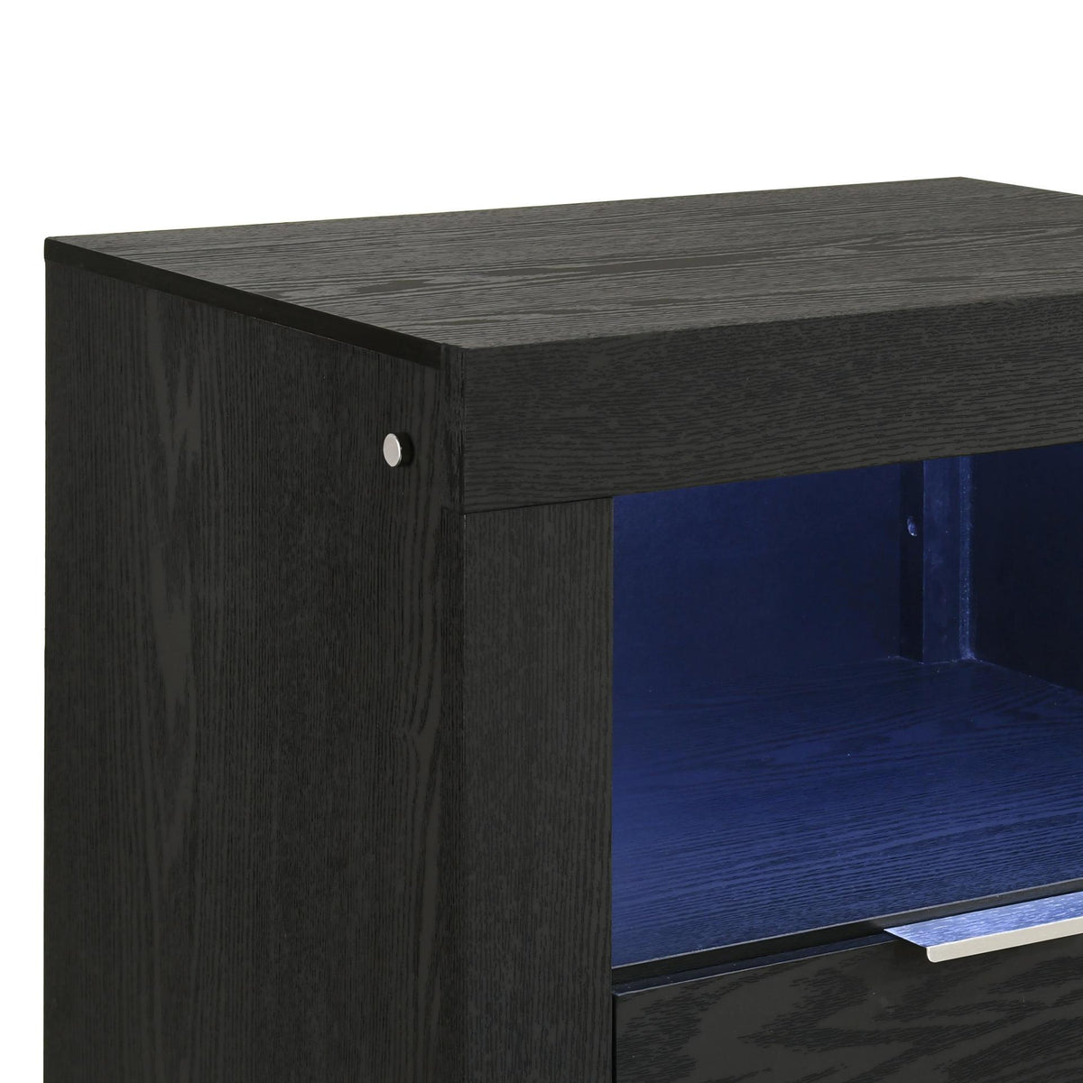 Asher - Nightstand With LED Light - Smoke