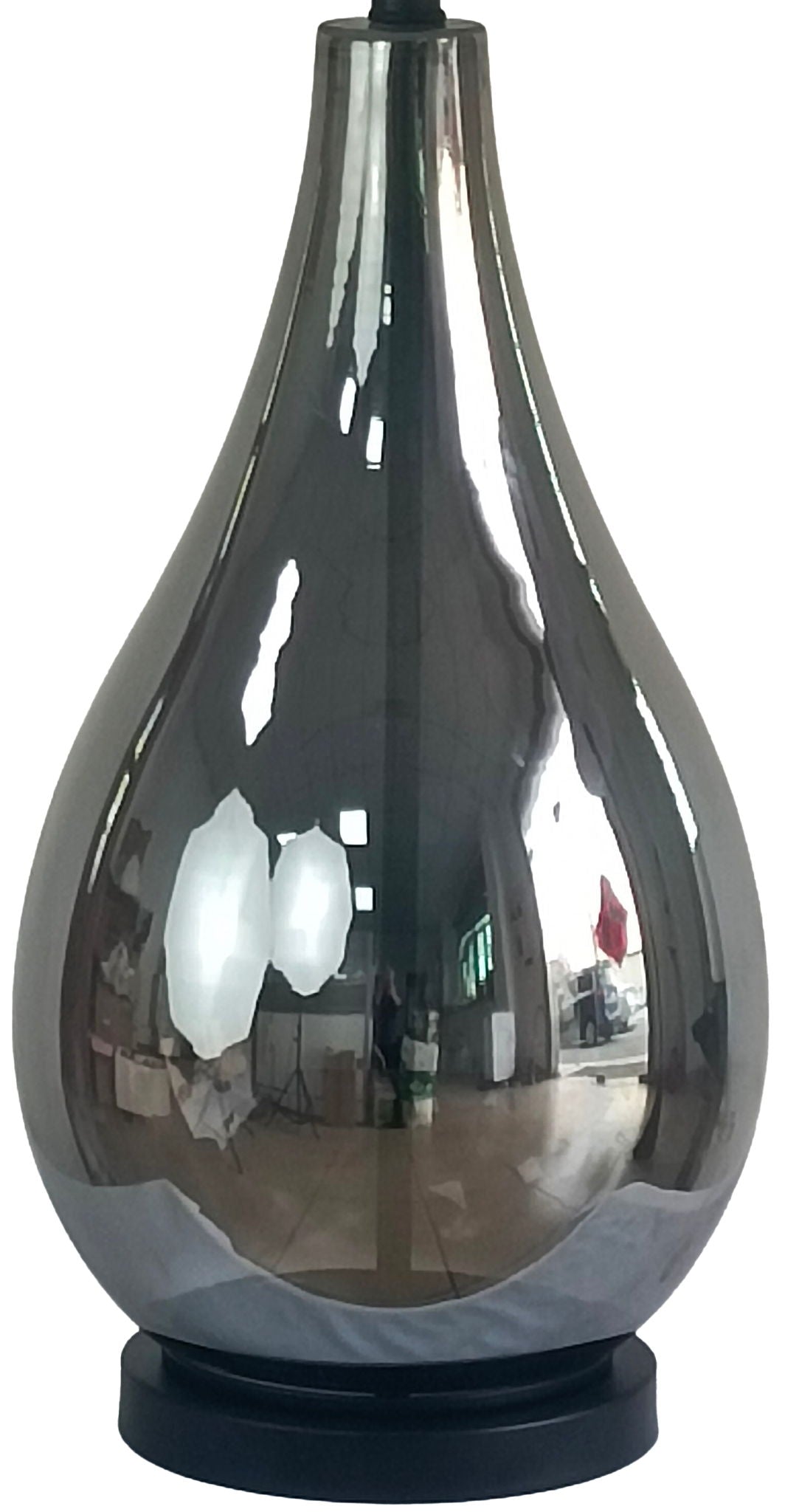 Smoke Pearl Essence Glass & Metal Table Lamp (Set of 2) - Smoke Pearl / Matte Black