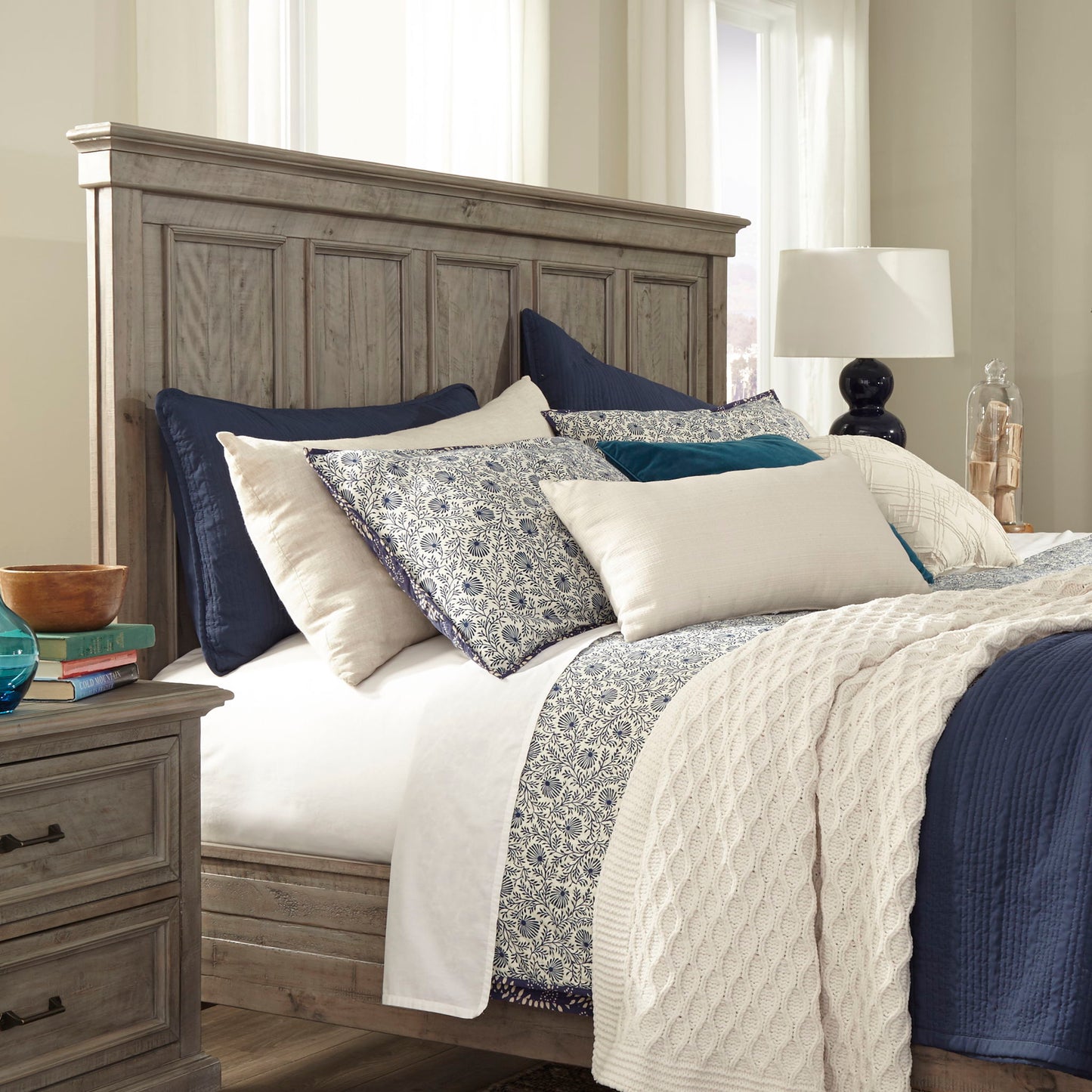 Lancaster - Queen Panel Bed Headboard - Dovetail Gray