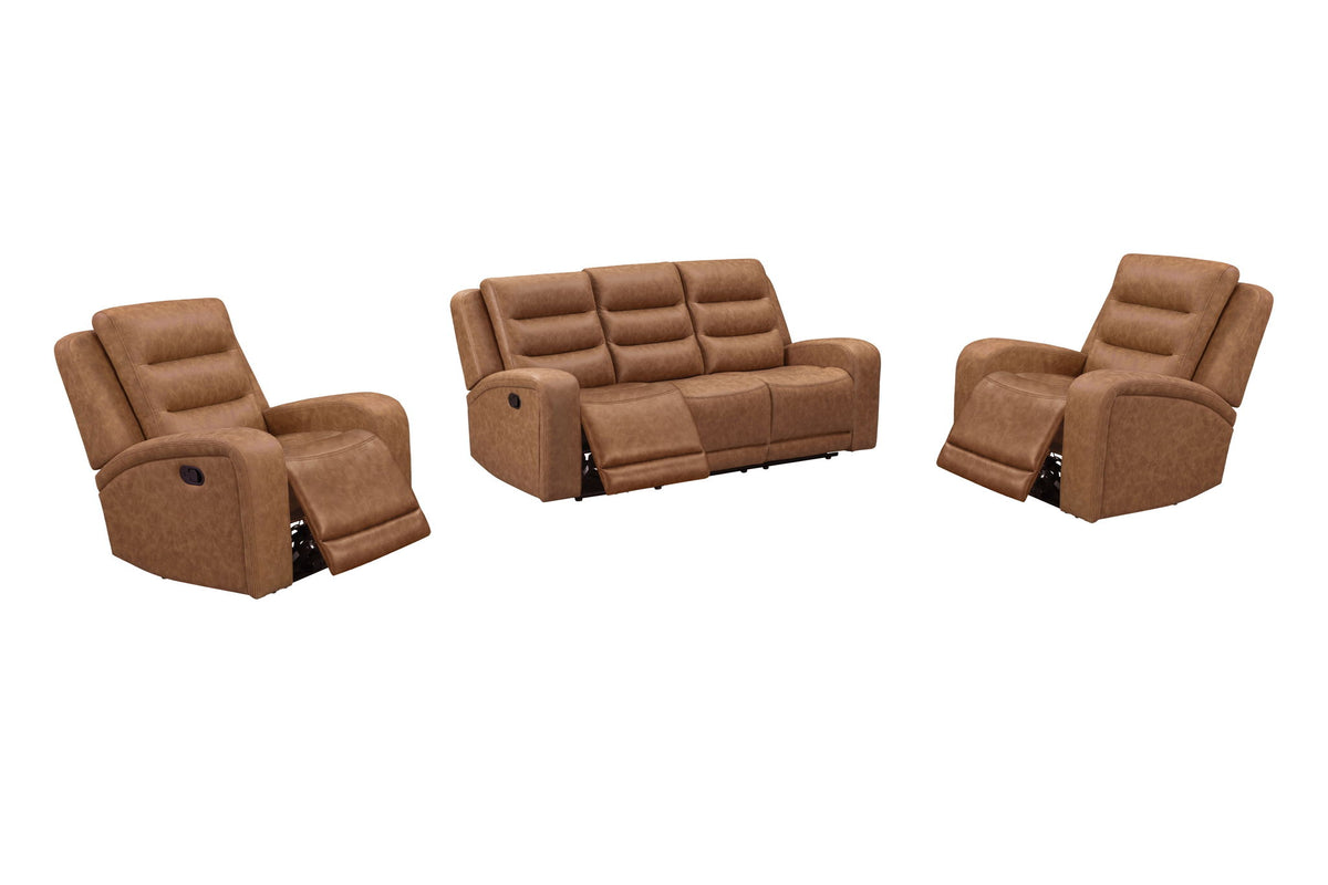 Napa - Manual Triple Recline Sofa - Wrangler Clay