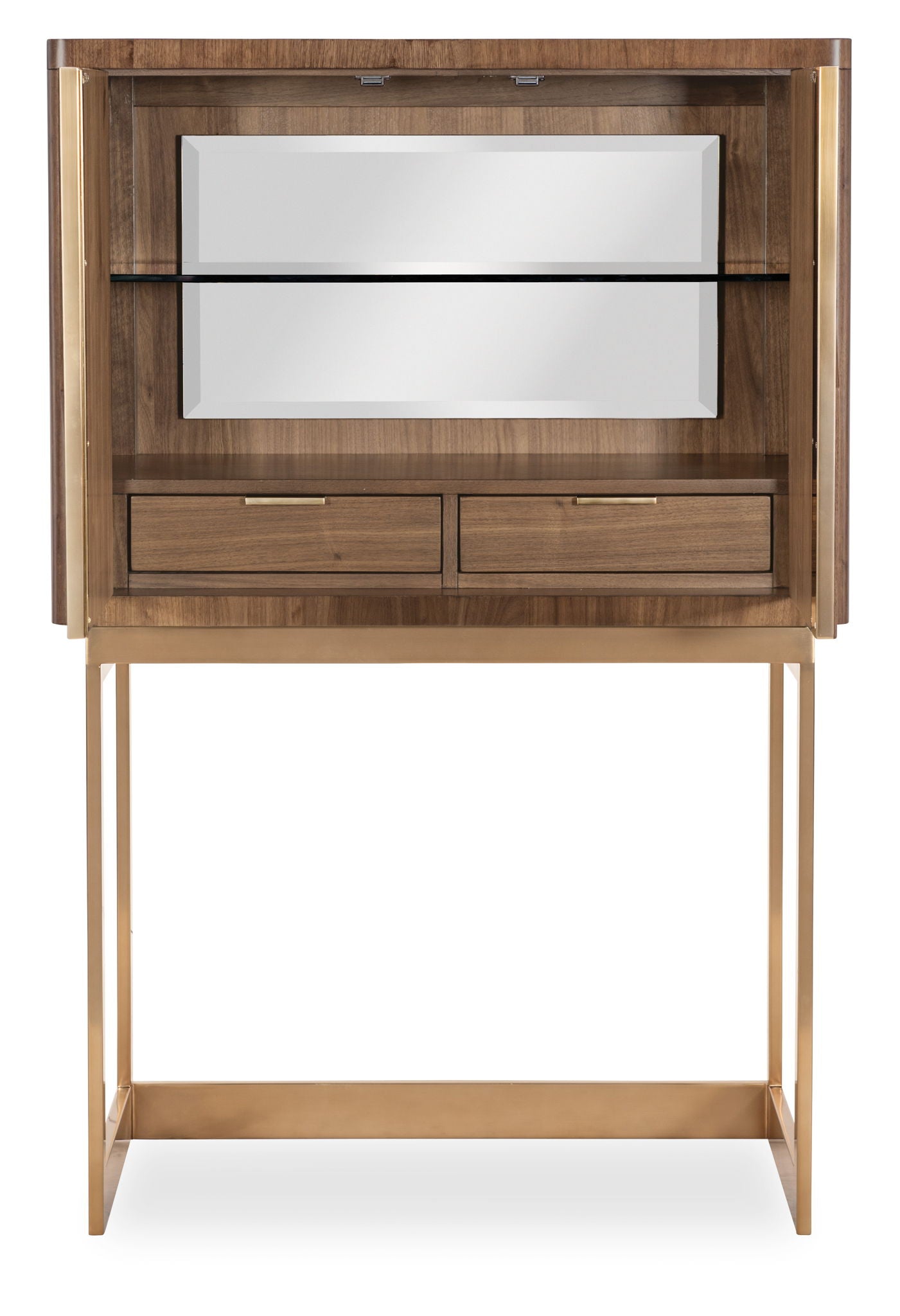 Eleana - Bar On Stand - Medium Wood / Gold