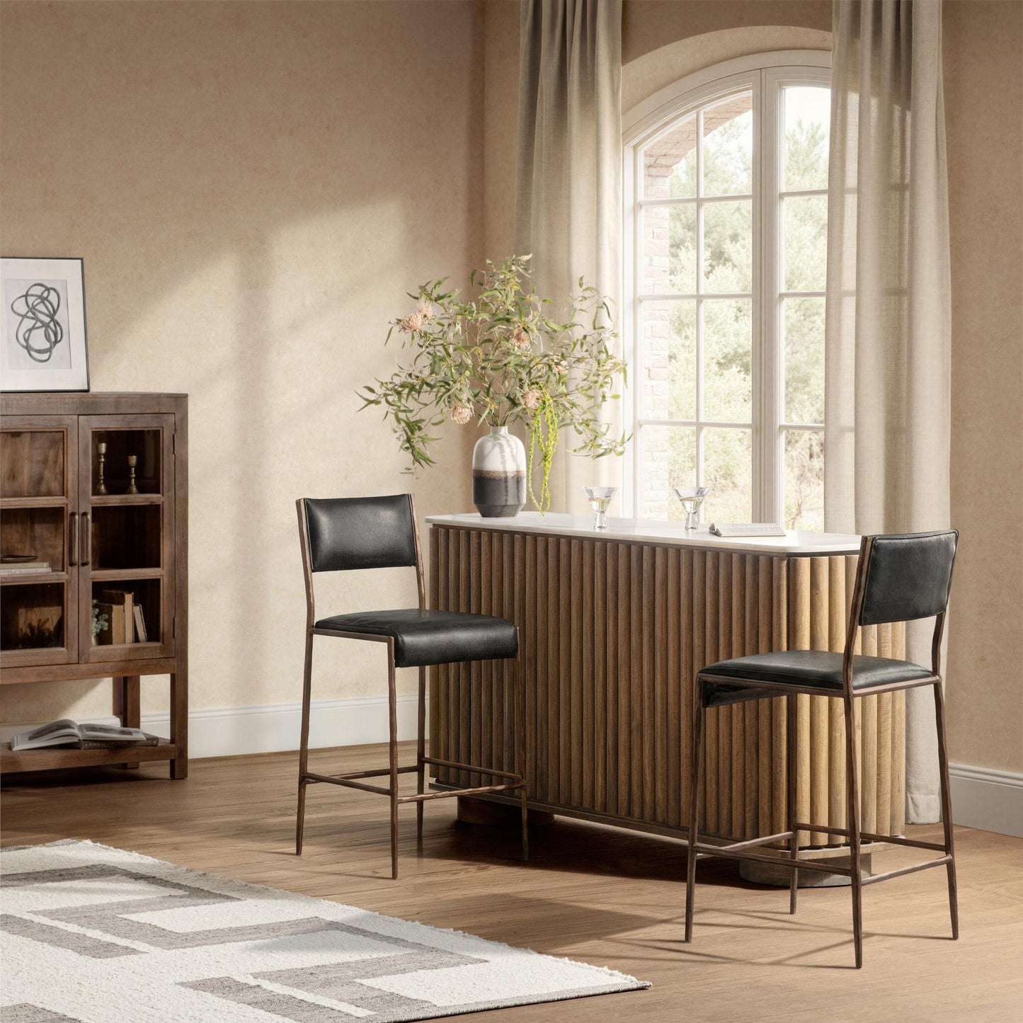 Novara - Bar Cabinet - Molten Walnut