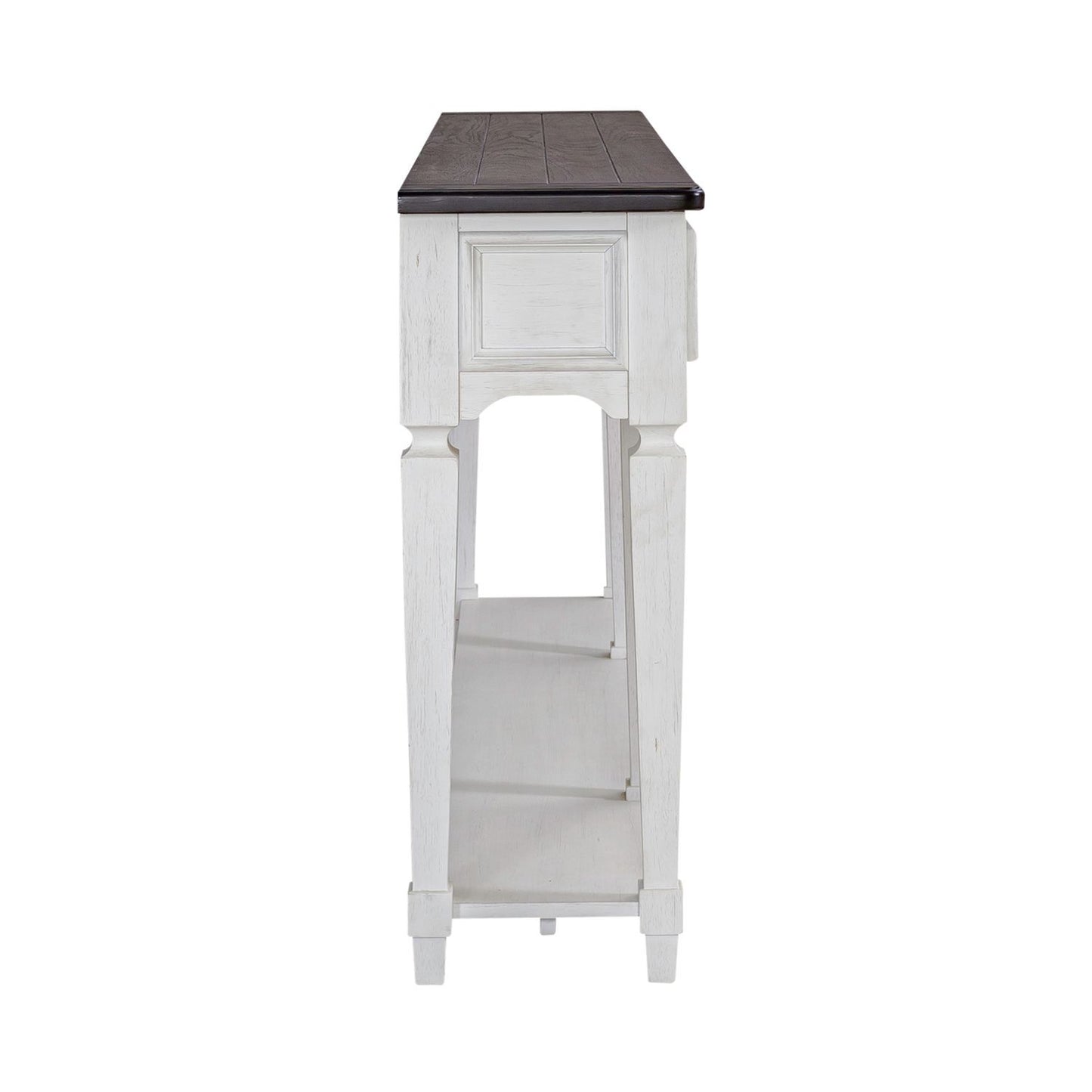 Allyson Park - Hall Table - Wirebrushed White / Charcoal