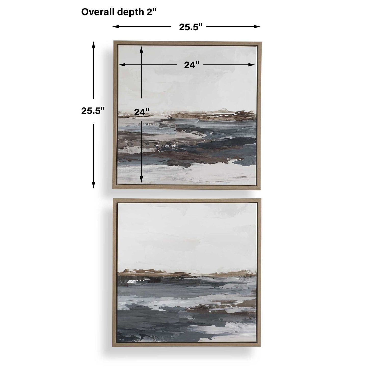 Bring Me In - Framed Landscape Painting (Set of 2) - Blue / Brown / Pink / Purple / White