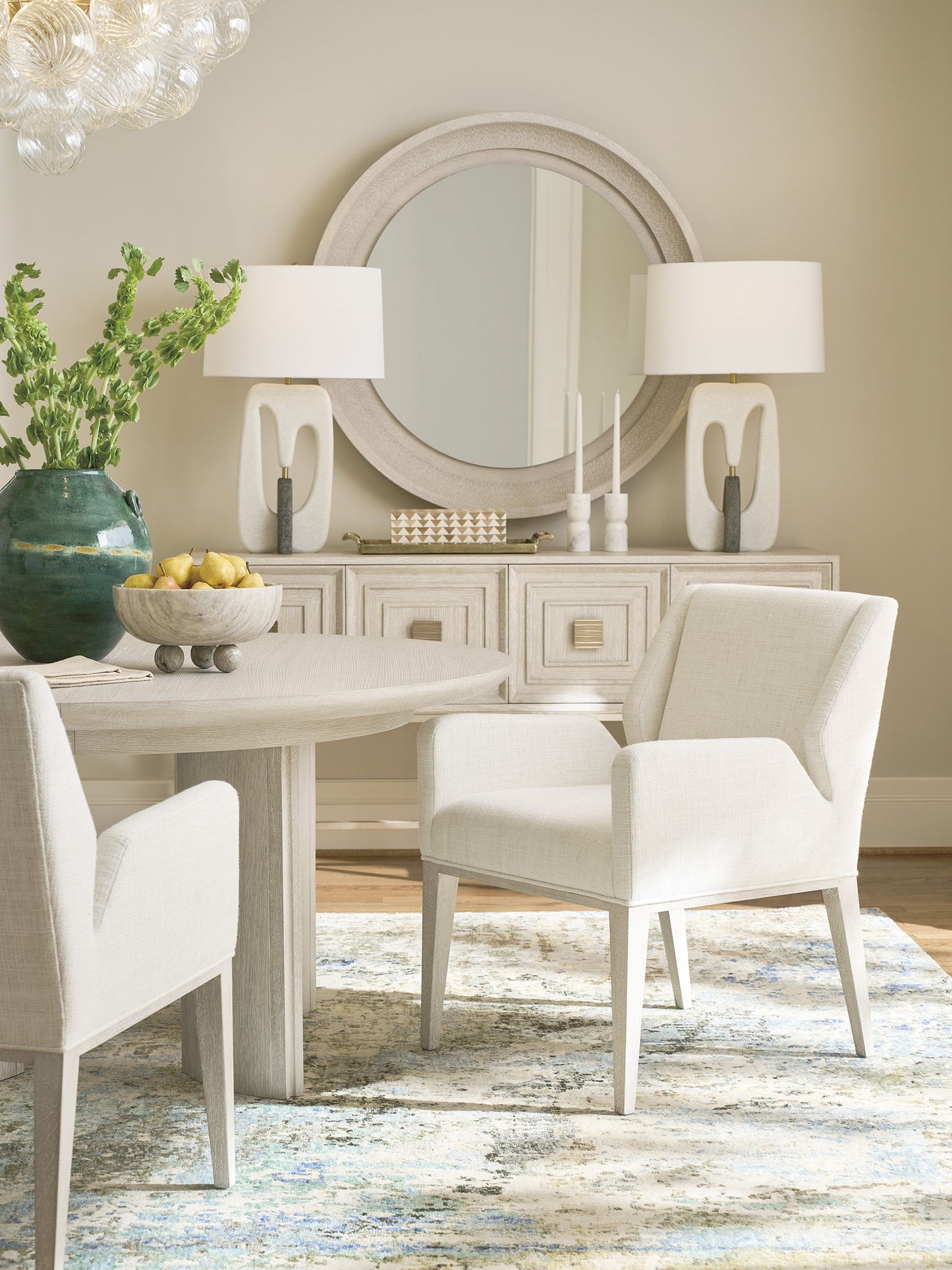 Copacabana - Marisol Round Mirror - White