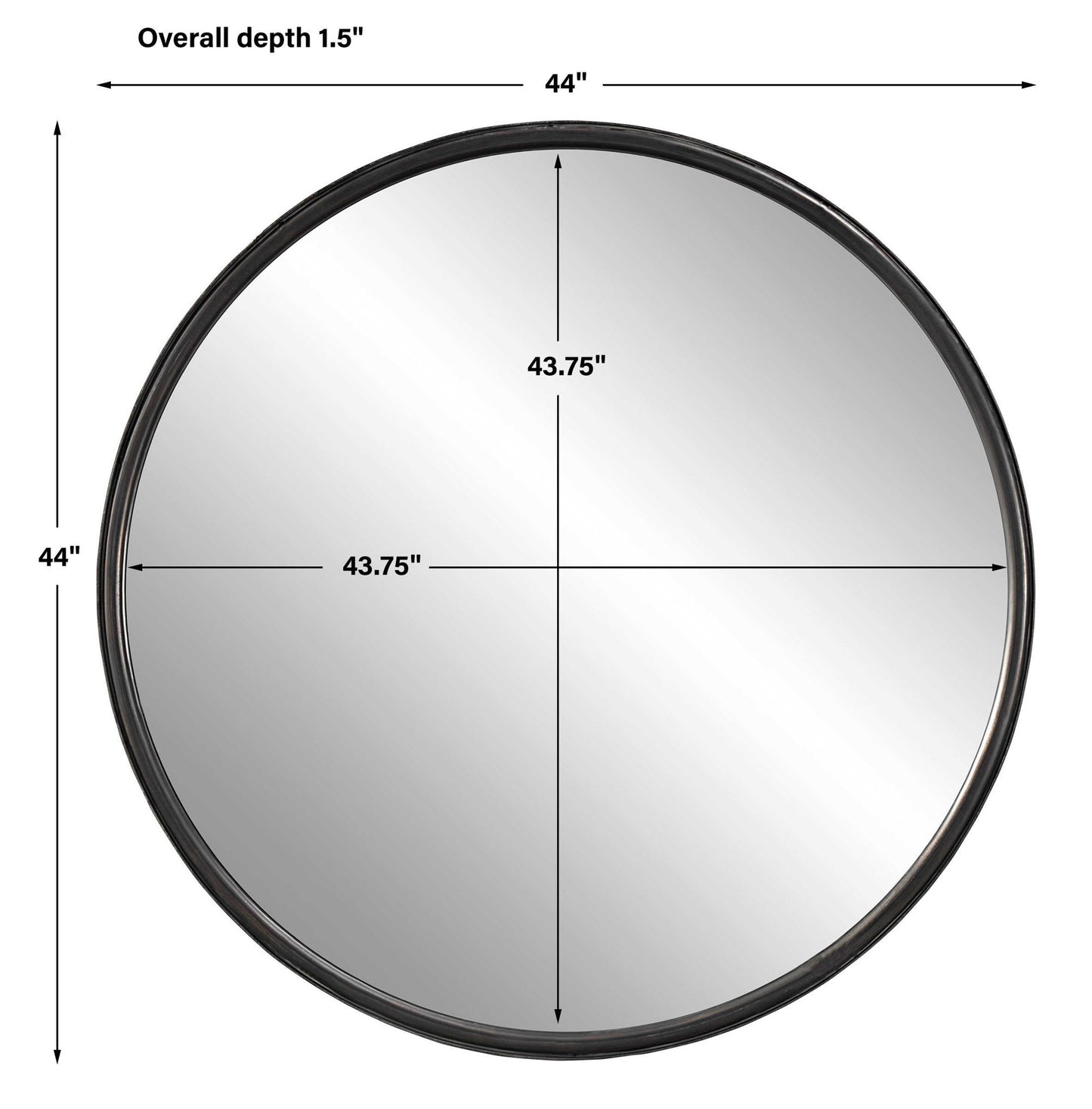 Dawsyn - Round Mirror - Black