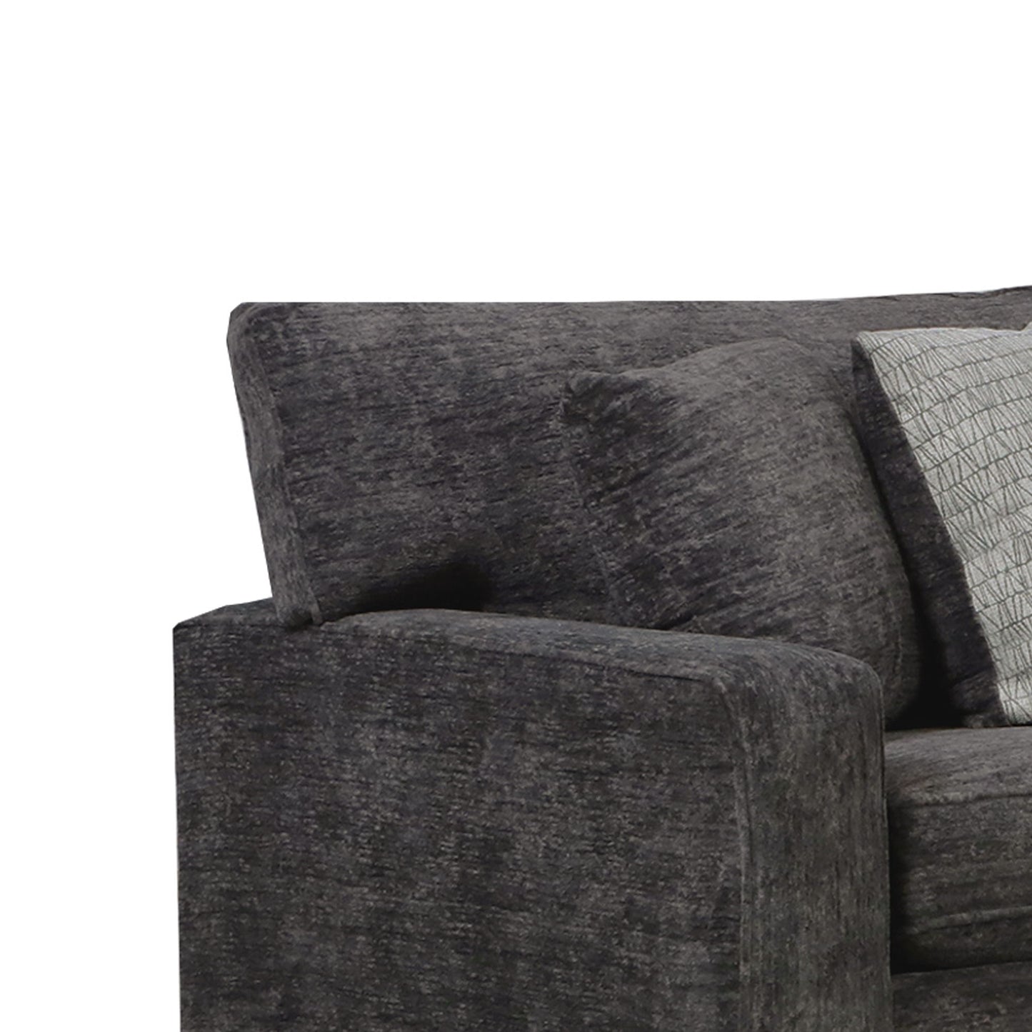 Tully - LHF Sofa With 4 Pillows - Galactic Charcoal