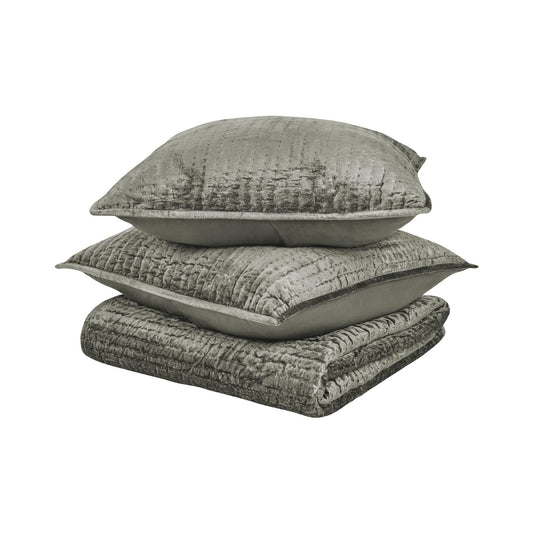 Bari - Velvet Quilt - Sage