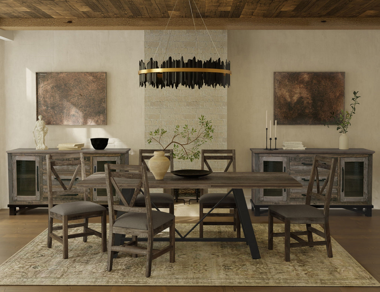Loft - Table Base - Two Tone Gray / Brown