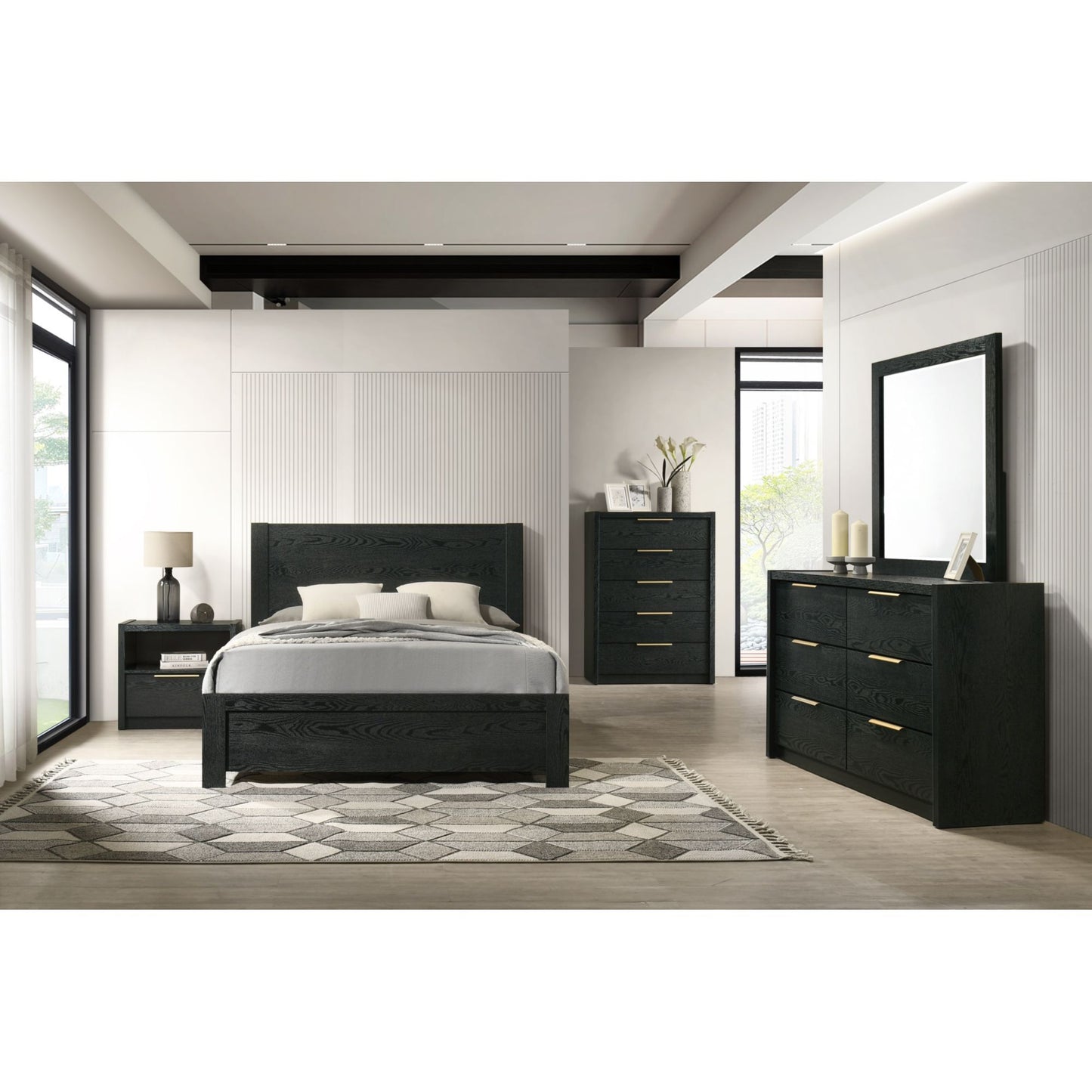 South Bend - Nightstand With USB - Black