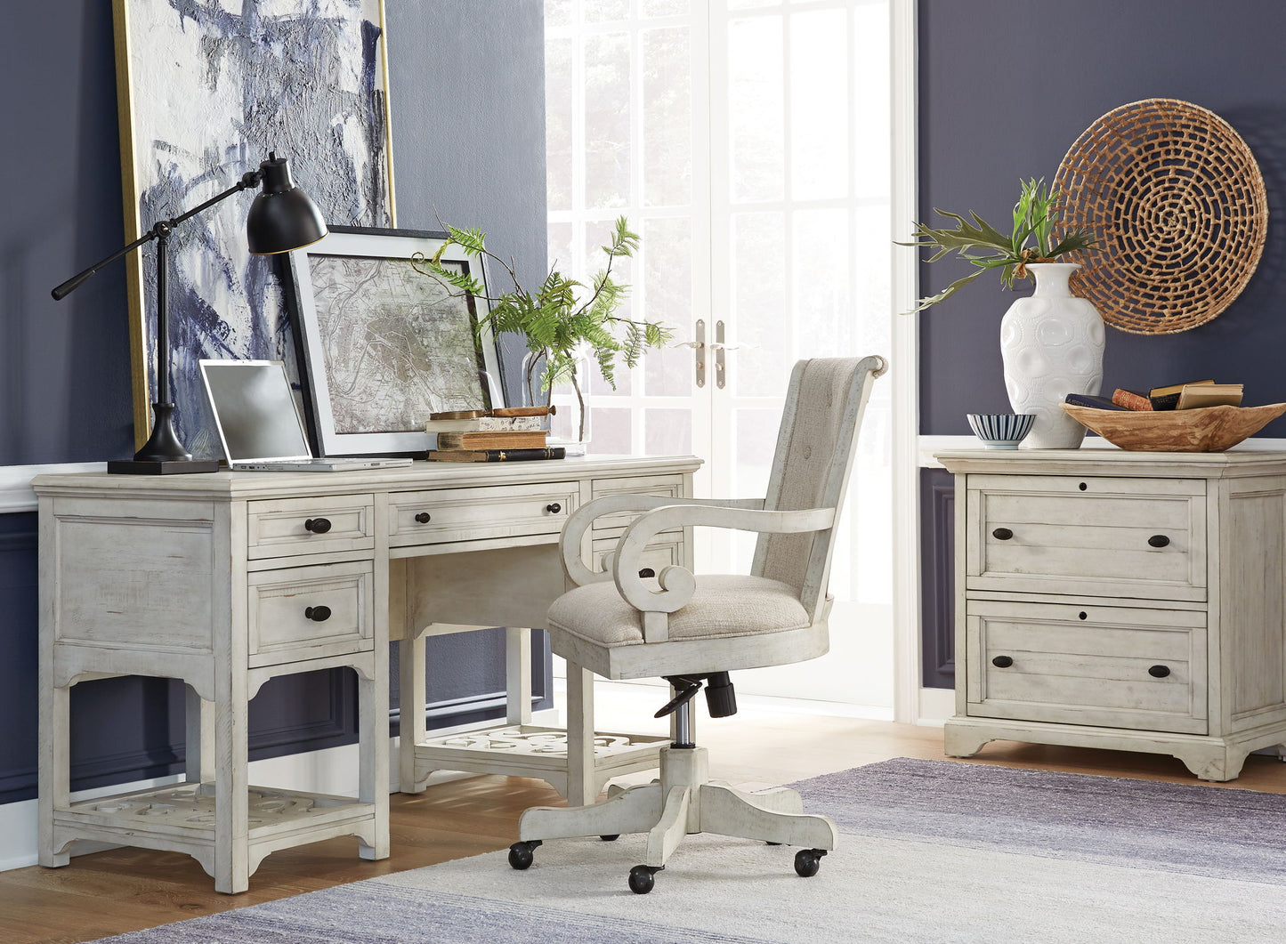 Bronwyn - Desk Base - Alabaster