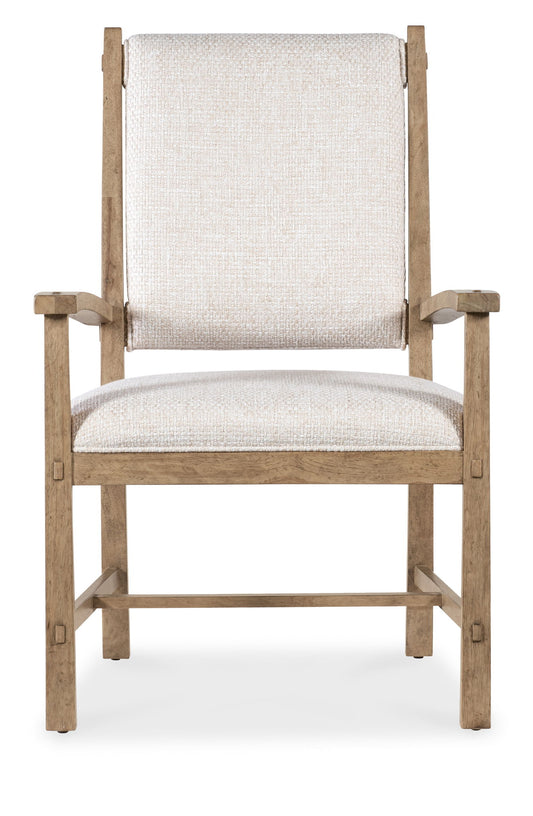 Vineyard Row - Post Back Upholstered Arm Chair (Set of 2) - Beige / Light Brown