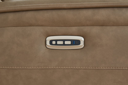 Glencroft - Power Reclining Loveseat With Console / Adjustable Headrest - Sahara