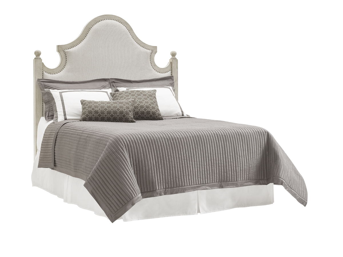 Oyster Bay - Arbor Hills Upholstered Headboard 5/0 Queen - Pearl Silver