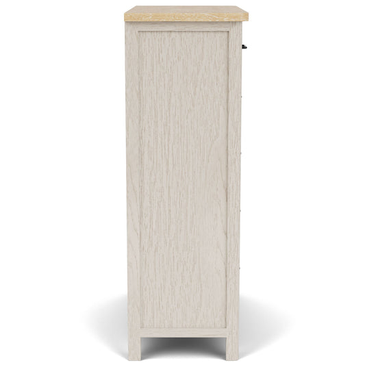 Glenndale - Five Drawer Chest - Aged White / Wheat