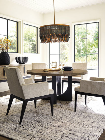 Zanzibar - Regent Round Dining Table - Light Brown / Black
