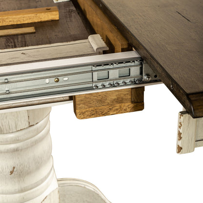Carolina Crossing - Oval Pedestal Table Top - White / Antique Honey