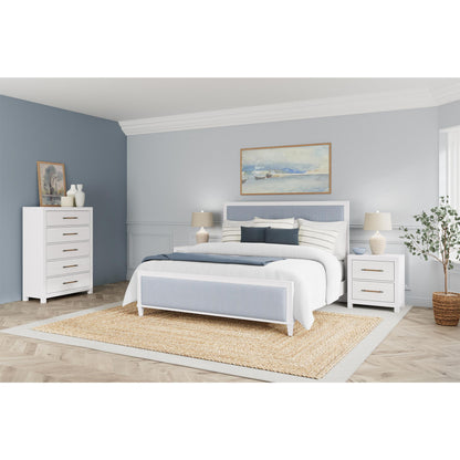 Rosalie - King Upholstered Footboard - Blue / White