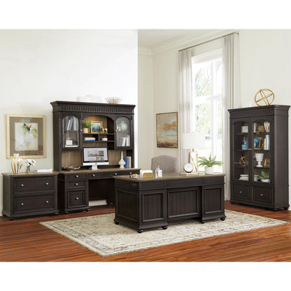 Regency - Credenza Hutch - Antique Oak / Matte Black
