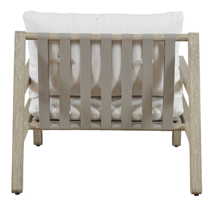 Strapped - Outdoor Lounge Chair - Light Brown / Pearl Silver