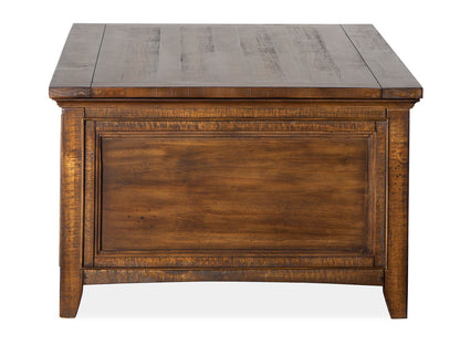 Bay Creek - Lift Top Storage Cocktail Table With Casters - Toasted Nutmeg