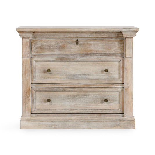 Adelaide - 3 Drawer Nightstand - Natural Cream Wash