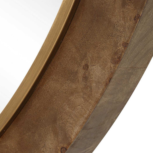 Cleveland - Round Burl Wood Mirror - Woodtone