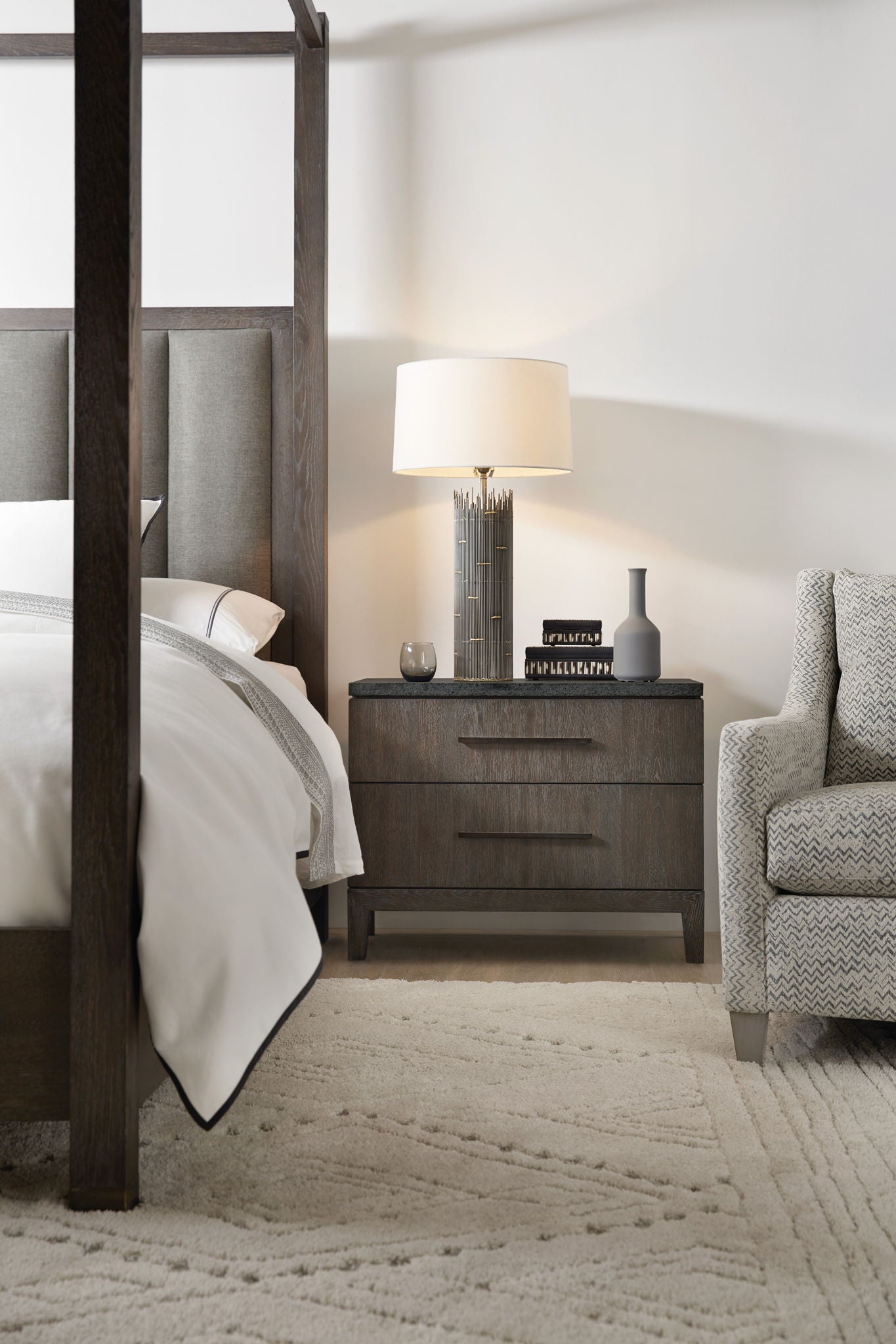 Miramar Aventura - San Marcos Stone Top Nightstand - Dark Gray