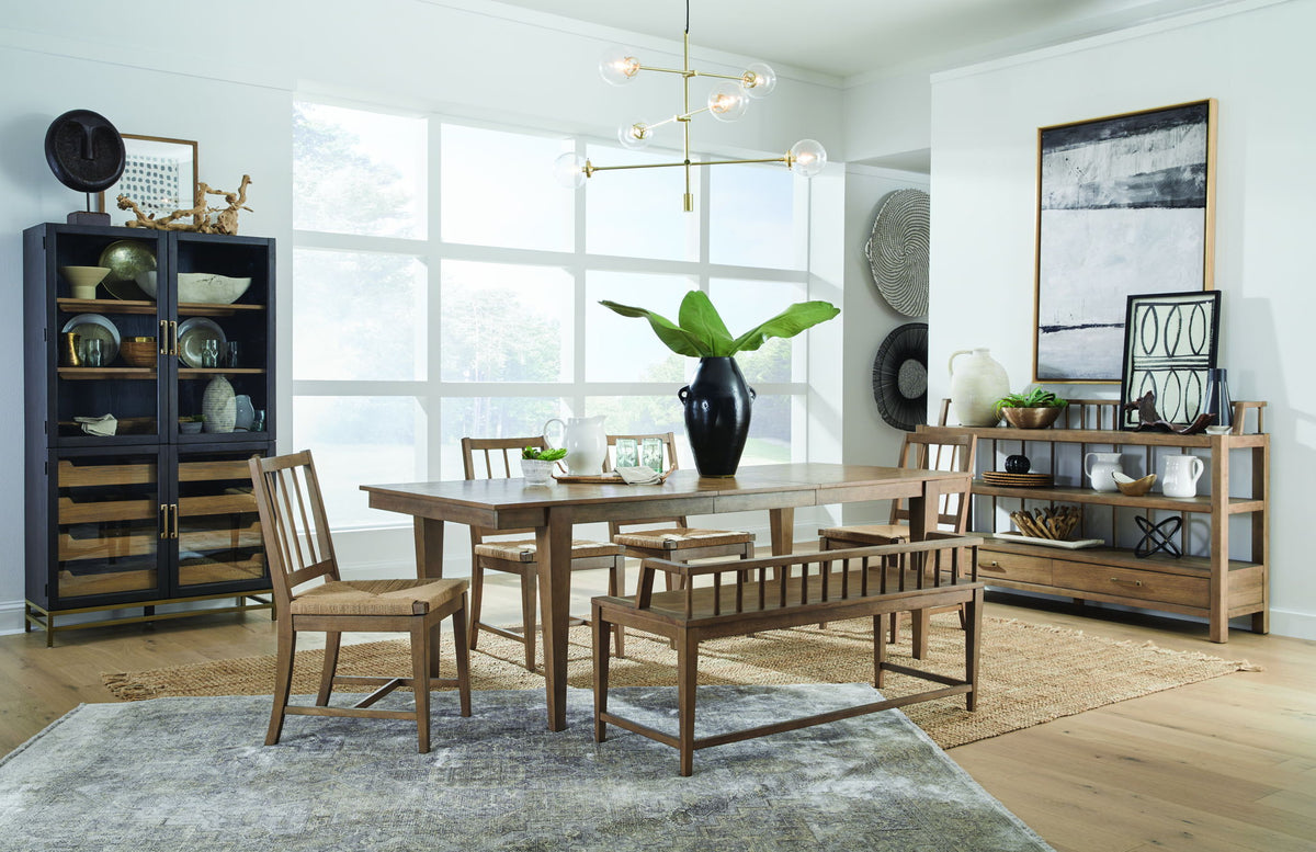 Lindon - Dining Side Chair With Paper Cord Seat (Set of 2) - Belgian Wheat / Light Brown