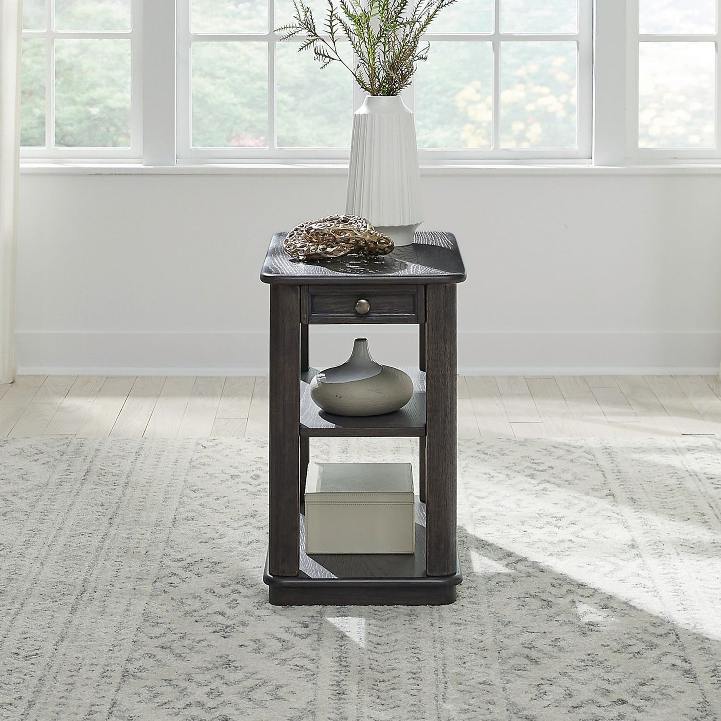 Wallace - Chair Side Table - Aged Oak