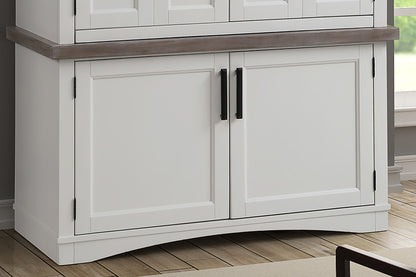Americana Modern - Workstation Base - Cotton With Weathered Natural Top