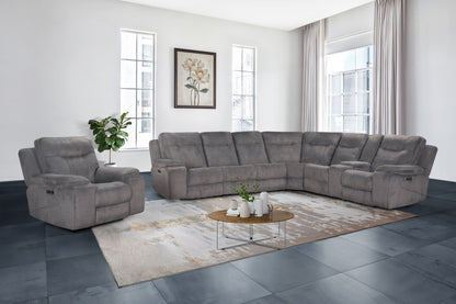Teddy - LAF Sofa With Power Headrest & Footrest - Gray