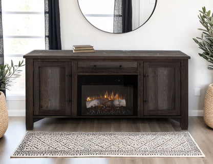 26" Electric Fireplace - Black / Cristal