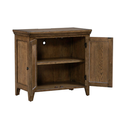 Carolina Park - 2 Door Bedside Chest With Charging Station - Amber Brown