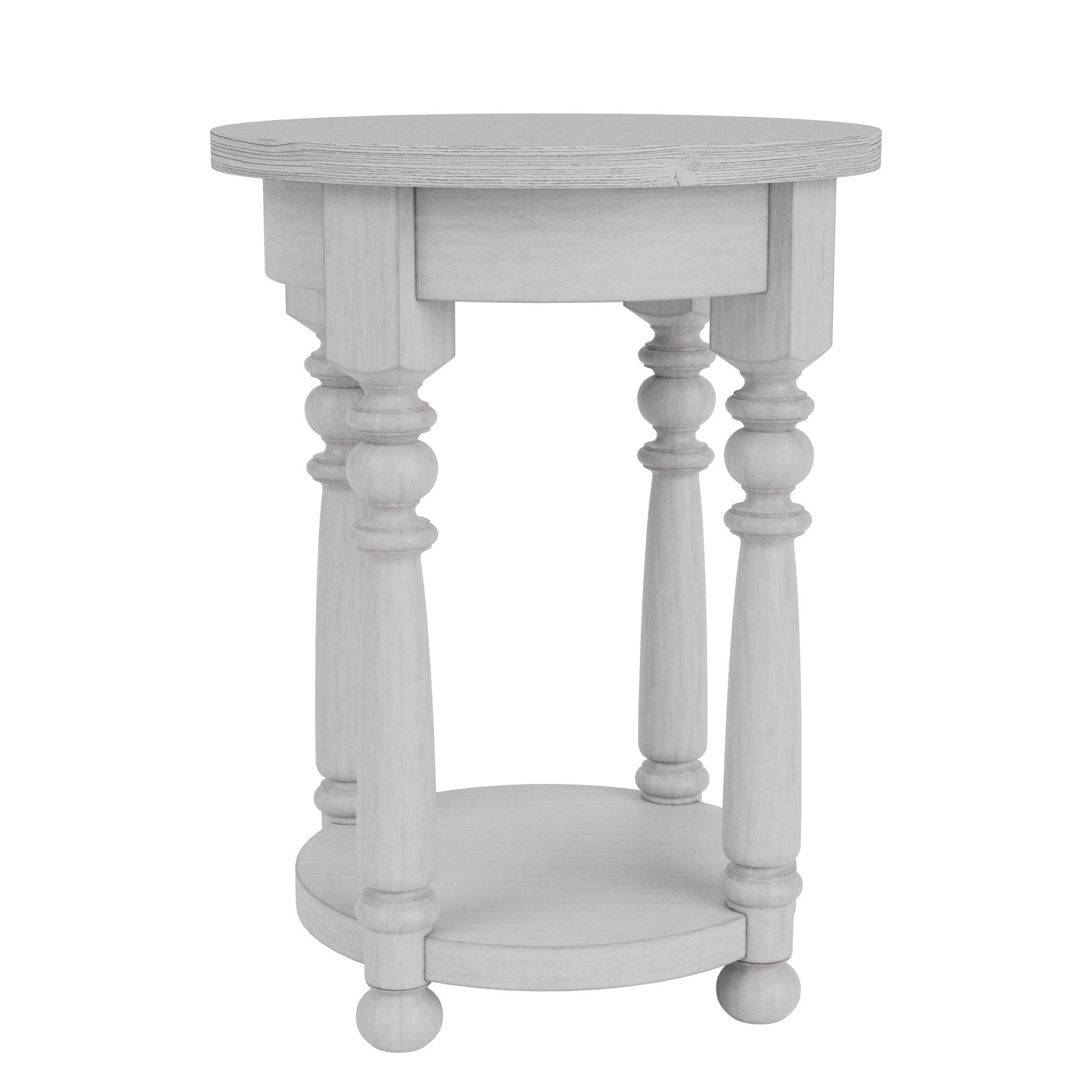 Winston - Round Chairside Table - Aged Cotton