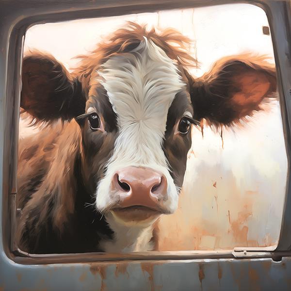 Peeking In By Heidi Kuntz (Framed) - Dark Brown