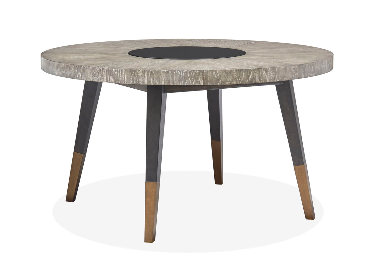 Ryker - Round Dining Table - Nocturn Black And Coventry Gray