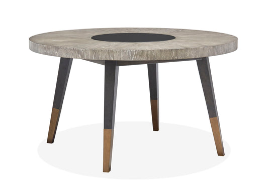 Ryker - Round Dining Table - Nocturn Black And Coventry Gray