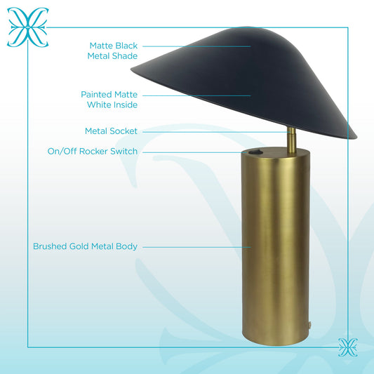 Sculpted Glow Metal Accent Lamp (Set of 2) - Brushed Gold / Matte Black