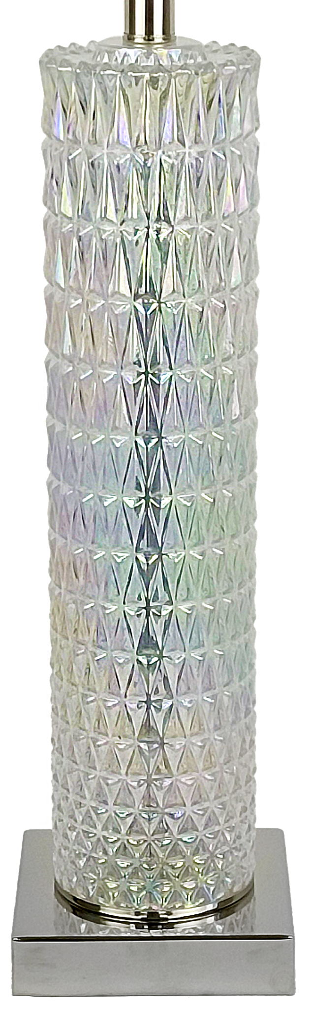Radiant Glow Iridescent Glass & Metal Table Lamp (Set of 2) - Irradescent / Polished Nickel
