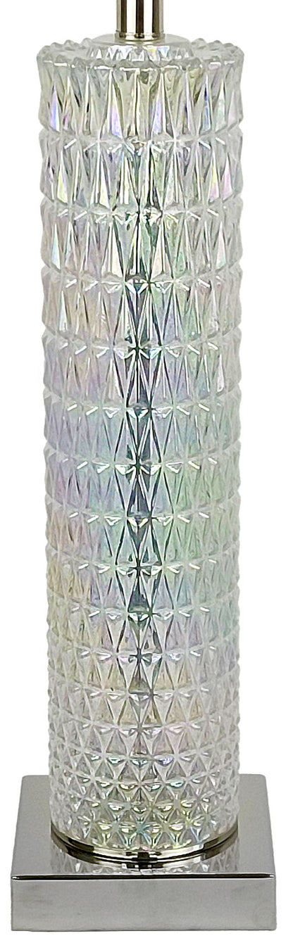 Radiant Glow Iridescent Glass & Metal Table Lamp (Set of 2) - Irradescent / Polished Nickel
