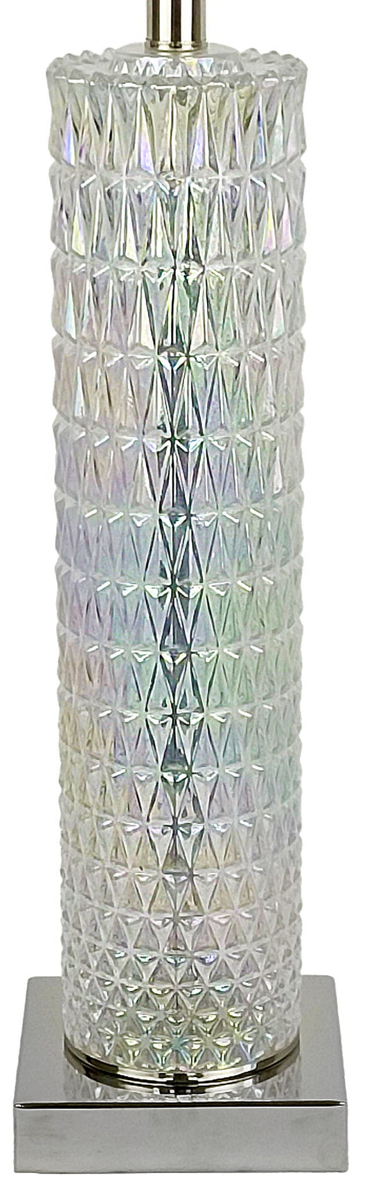 Radiant Glow Iridescent Glass & Metal Table Lamp (Set of 2) - Irradescent / Polished Nickel